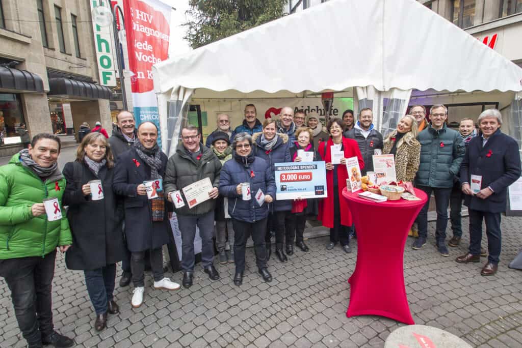 Kommunikationszelt Schildergasse am Welt Aids Tag